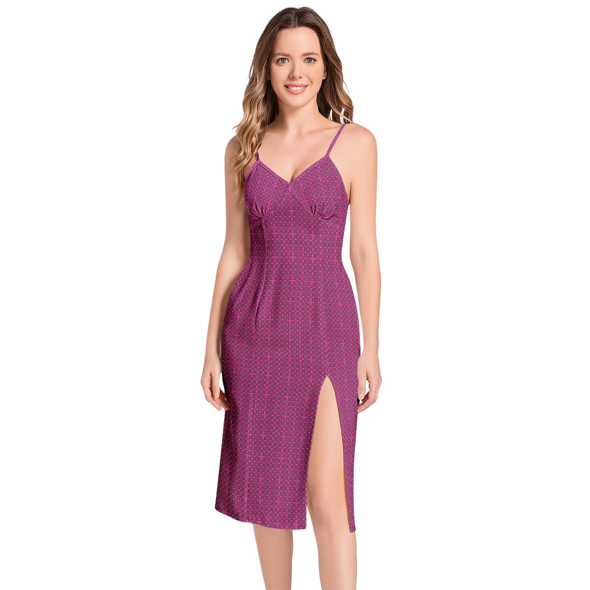 fullbreedcustom Split Thigh V-Neck Cami Dress