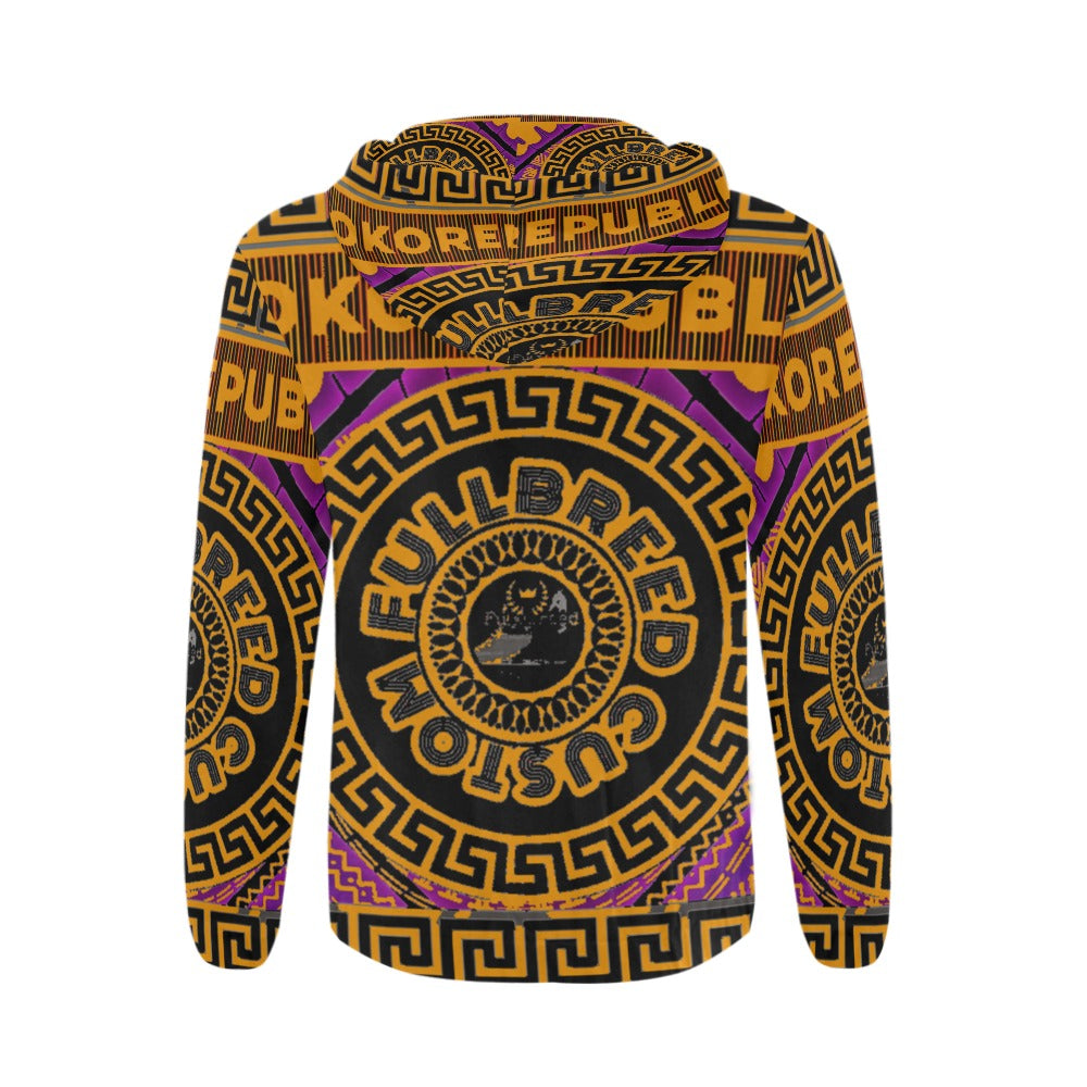 Men's All Over Print Full Zip Hoodie (Model H14)