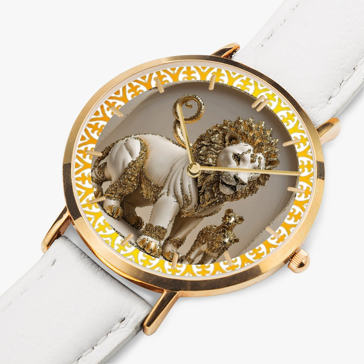 164. Hot Selling Ultra-Thin Leather Strap Quartz Watch (Rose Gold With Indicators)