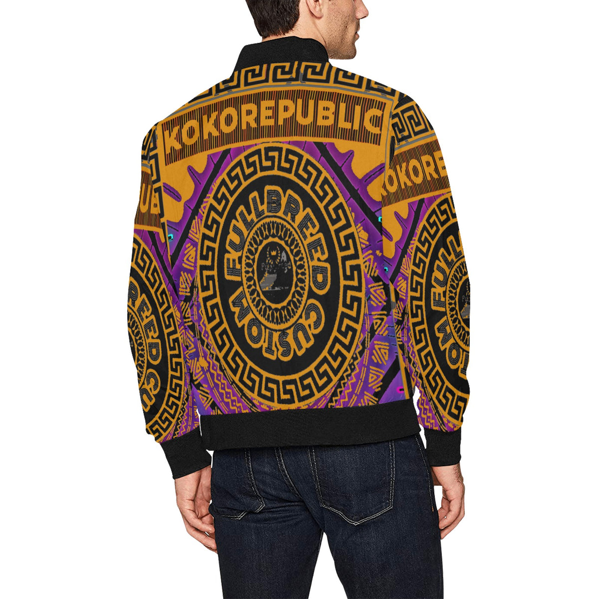 kokorepublic Men's All Over Print Bomber Jacket (Model H31)