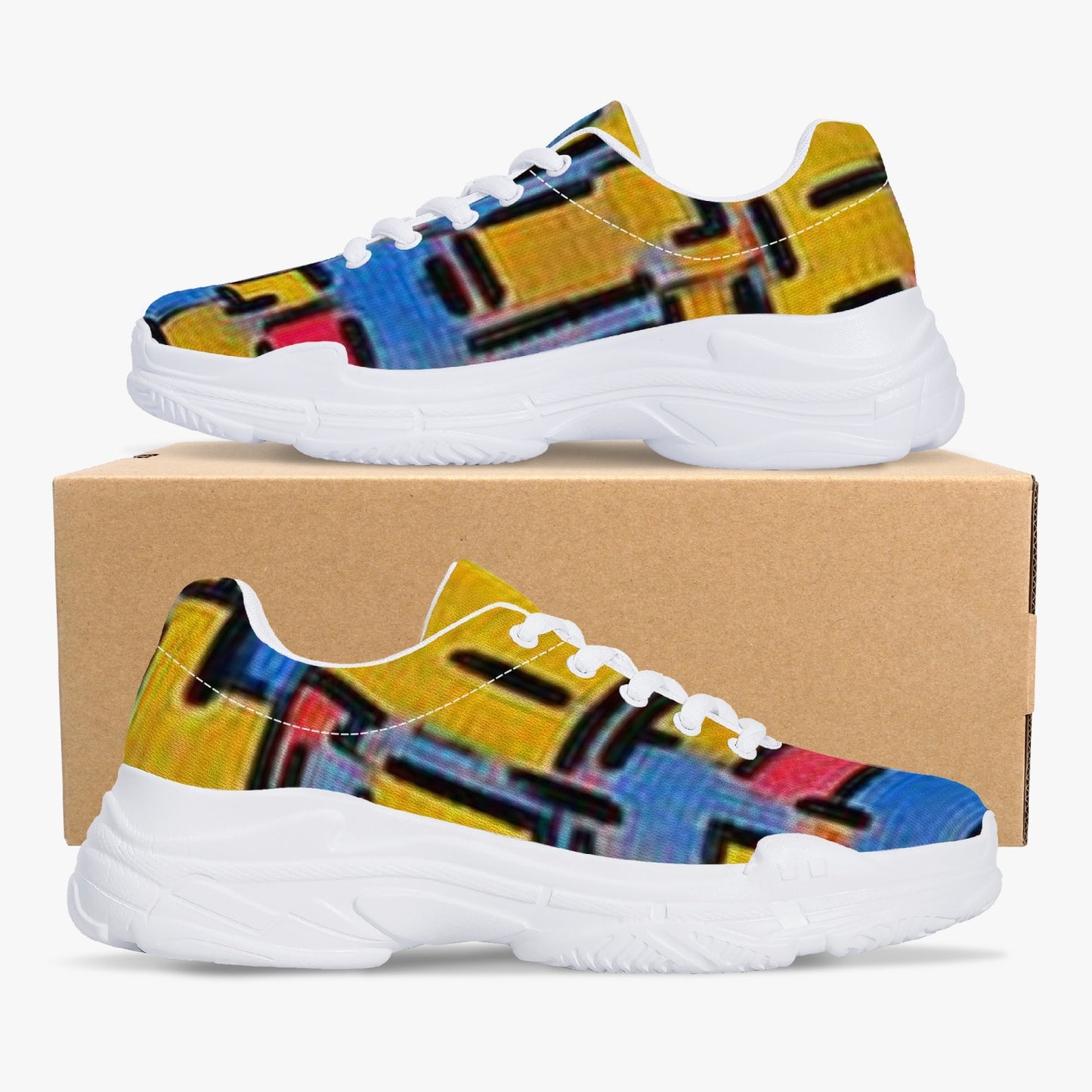 176. Trendy Chunky Sneakers - White/Black