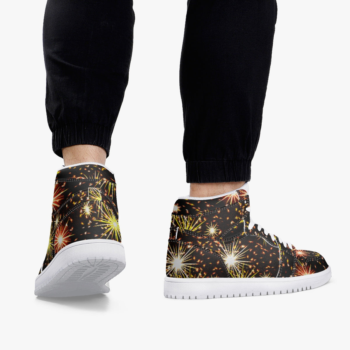 1035. AJ1 High-Top Leather Sneakers - White