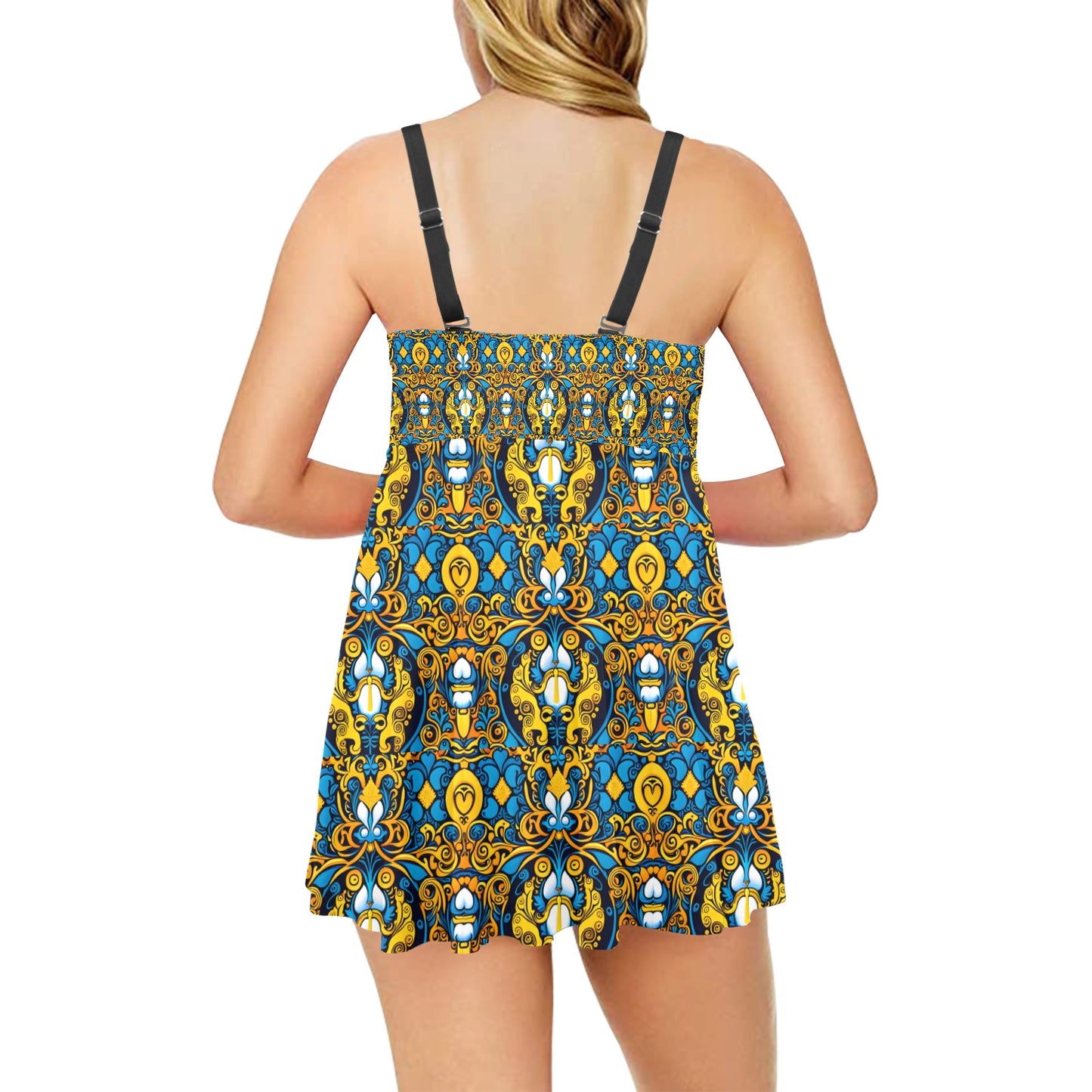 Chest Pleat Swim Dress (S31)