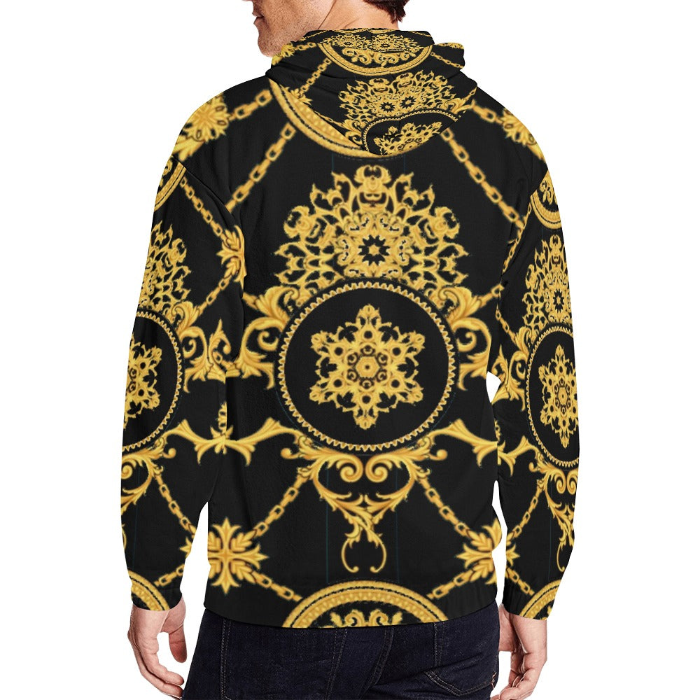 Men's All Over Print Full Zip Hoodie (Model H14)