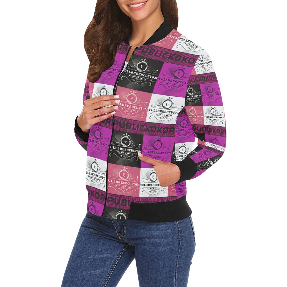 kokorepublicboutique All Over Print Bomber Jacket for Women ( H19)