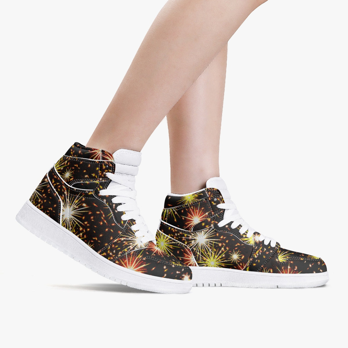 1035. AJ1 High-Top Leather Sneakers - White