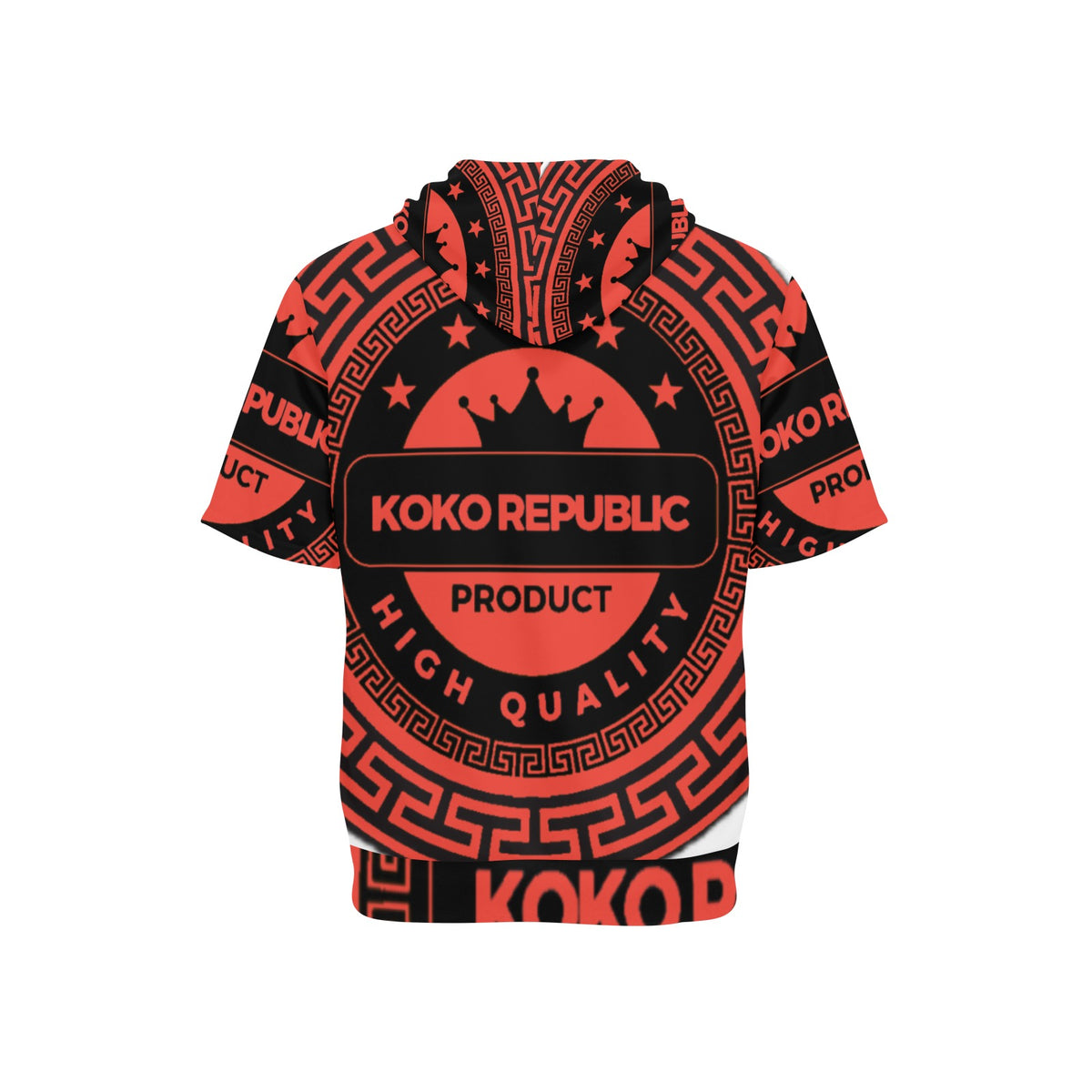 kokorepublic Men's Short Sleeve Fleece Hoodie (H54)