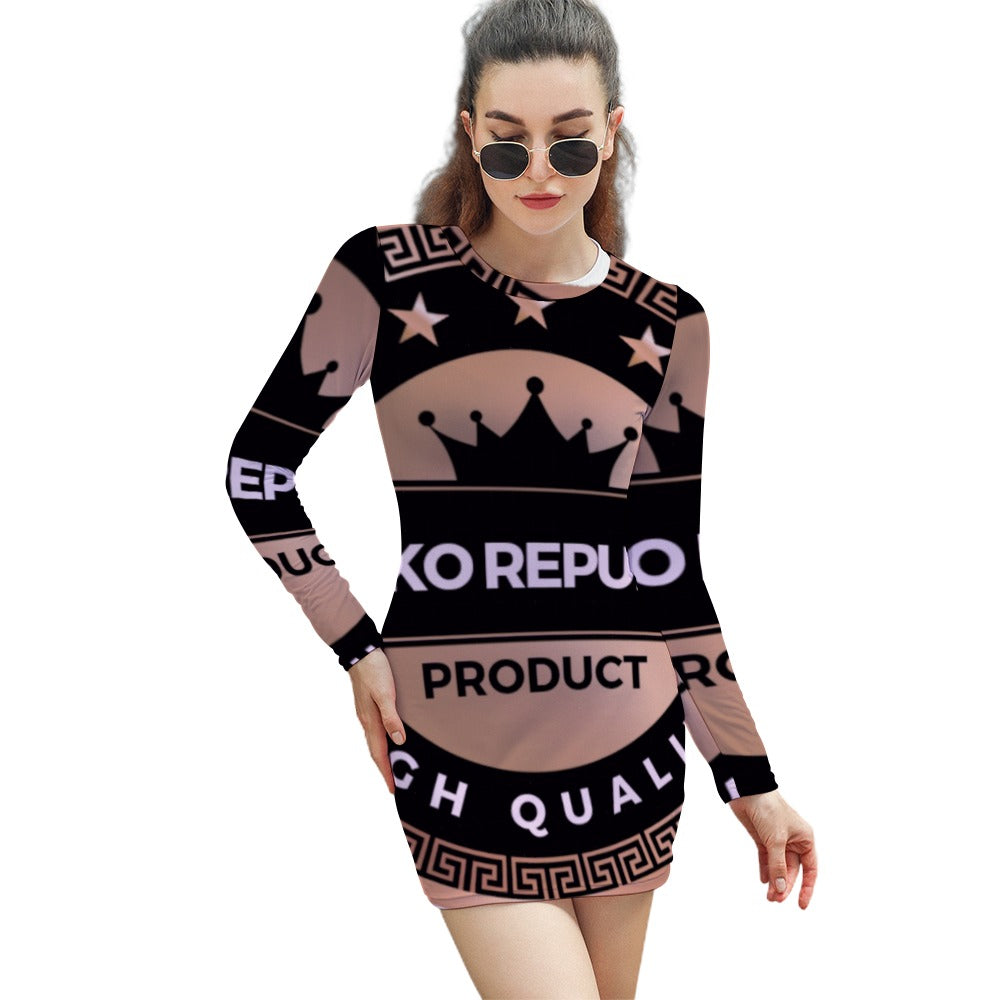 Women's Elegant Long Sleeve Skinny Dress