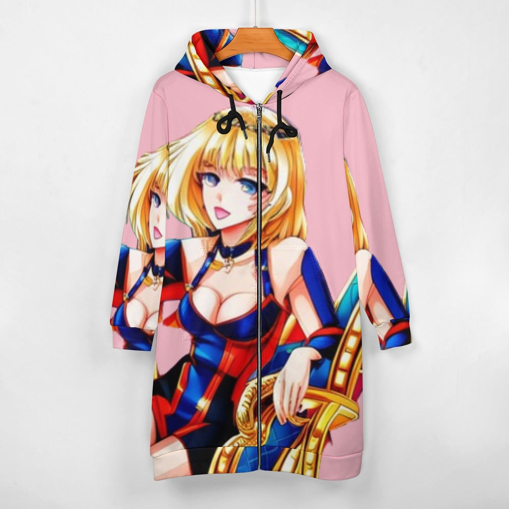 Women's full print long Hoodie