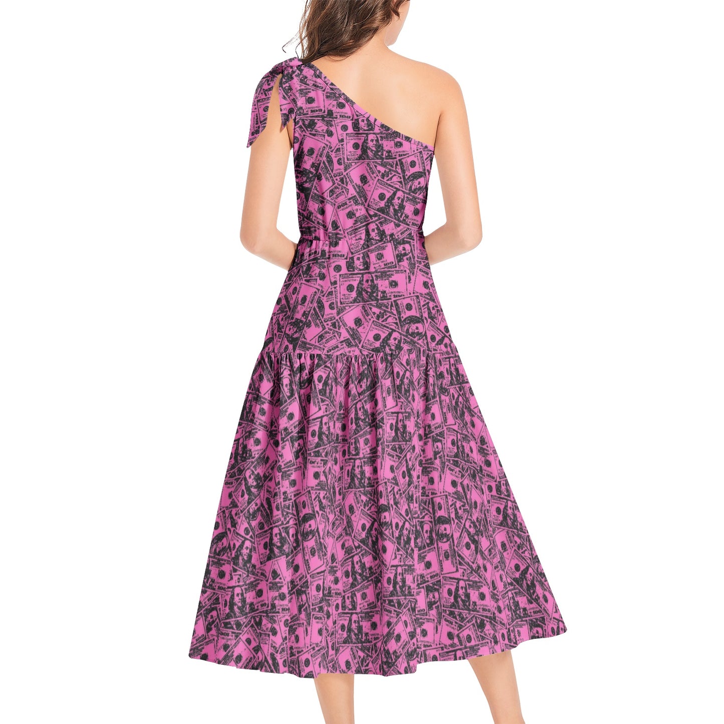 kokorepublic Ruffle Hem One Shoulder Midi Dress