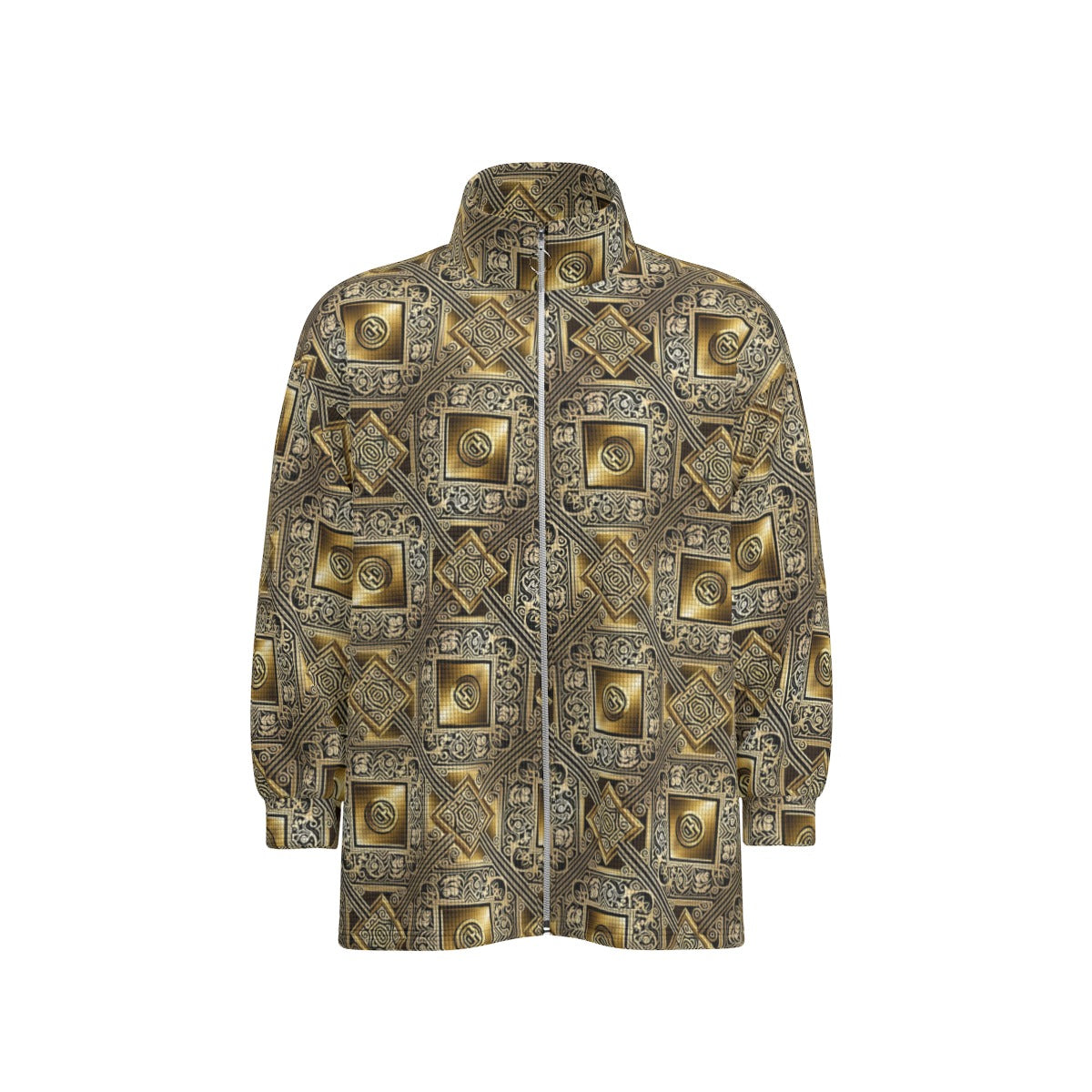 kokorepublic Print Unisex Stand Collar Zipped Jacket