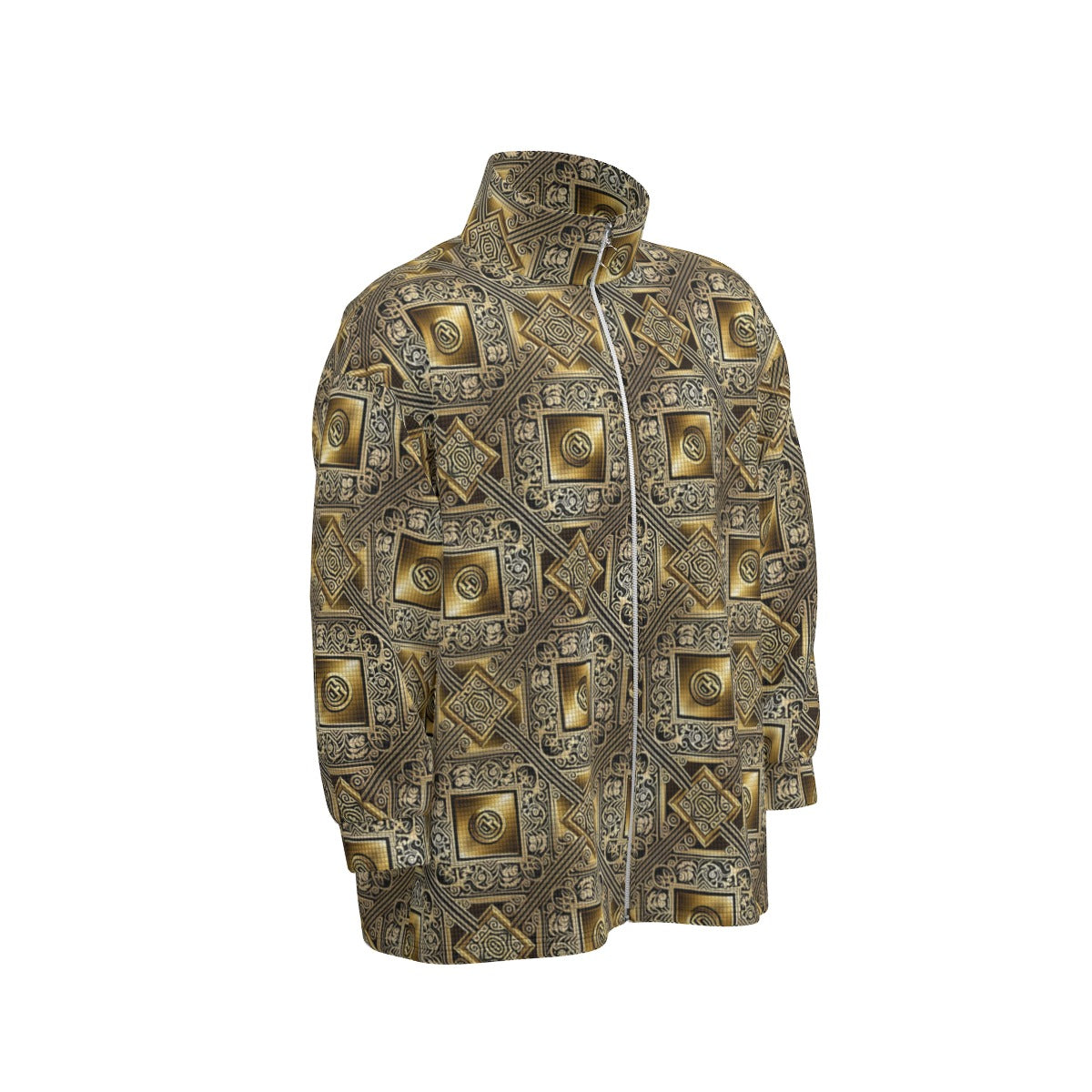 kokorepublic Print Unisex Stand Collar Zipped Jacket