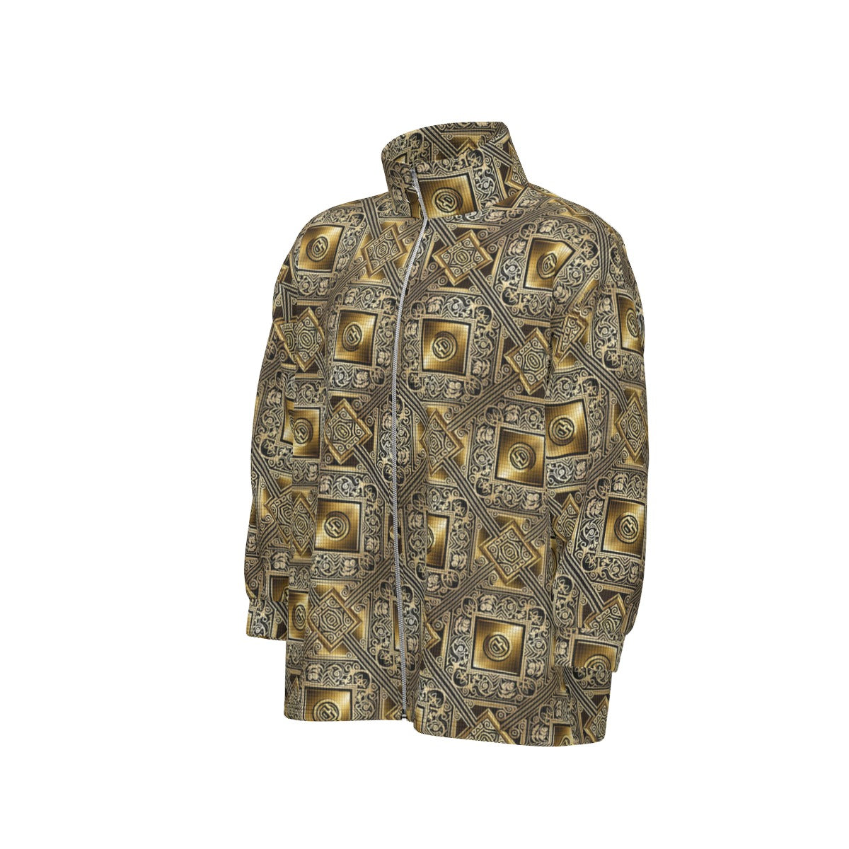 kokorepublic Print Unisex Stand Collar Zipped Jacket
