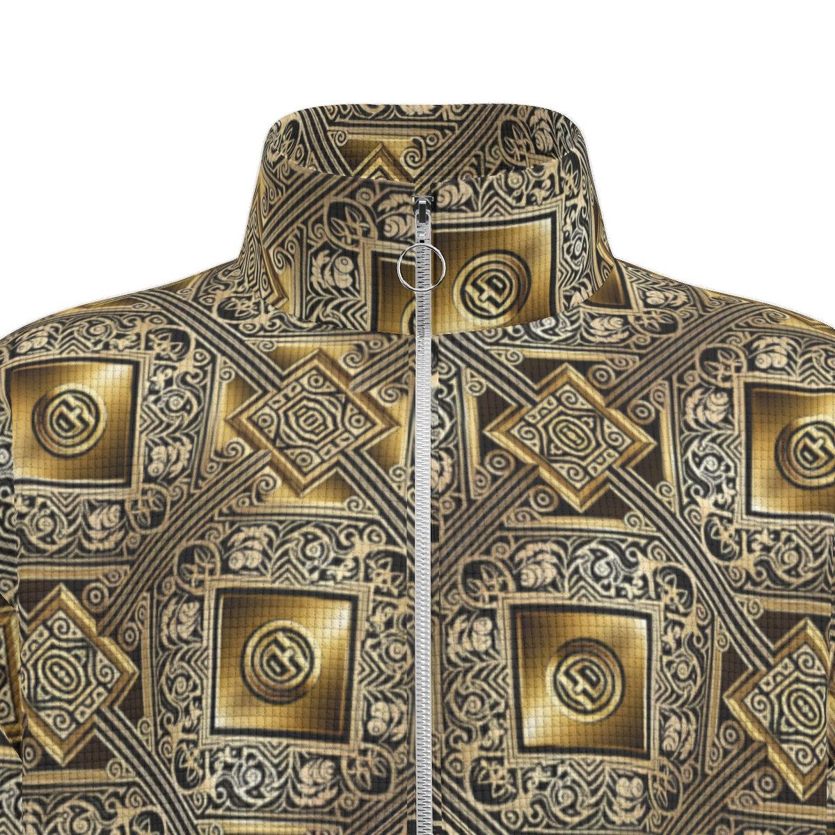 kokorepublic Print Unisex Stand Collar Zipped Jacket