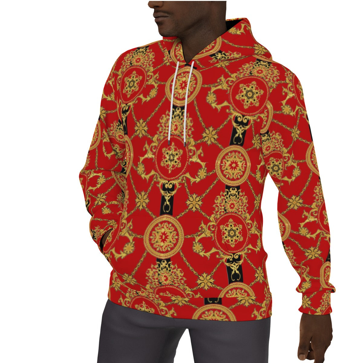 All-Over Print Men's Thicken Pullover Hoodie