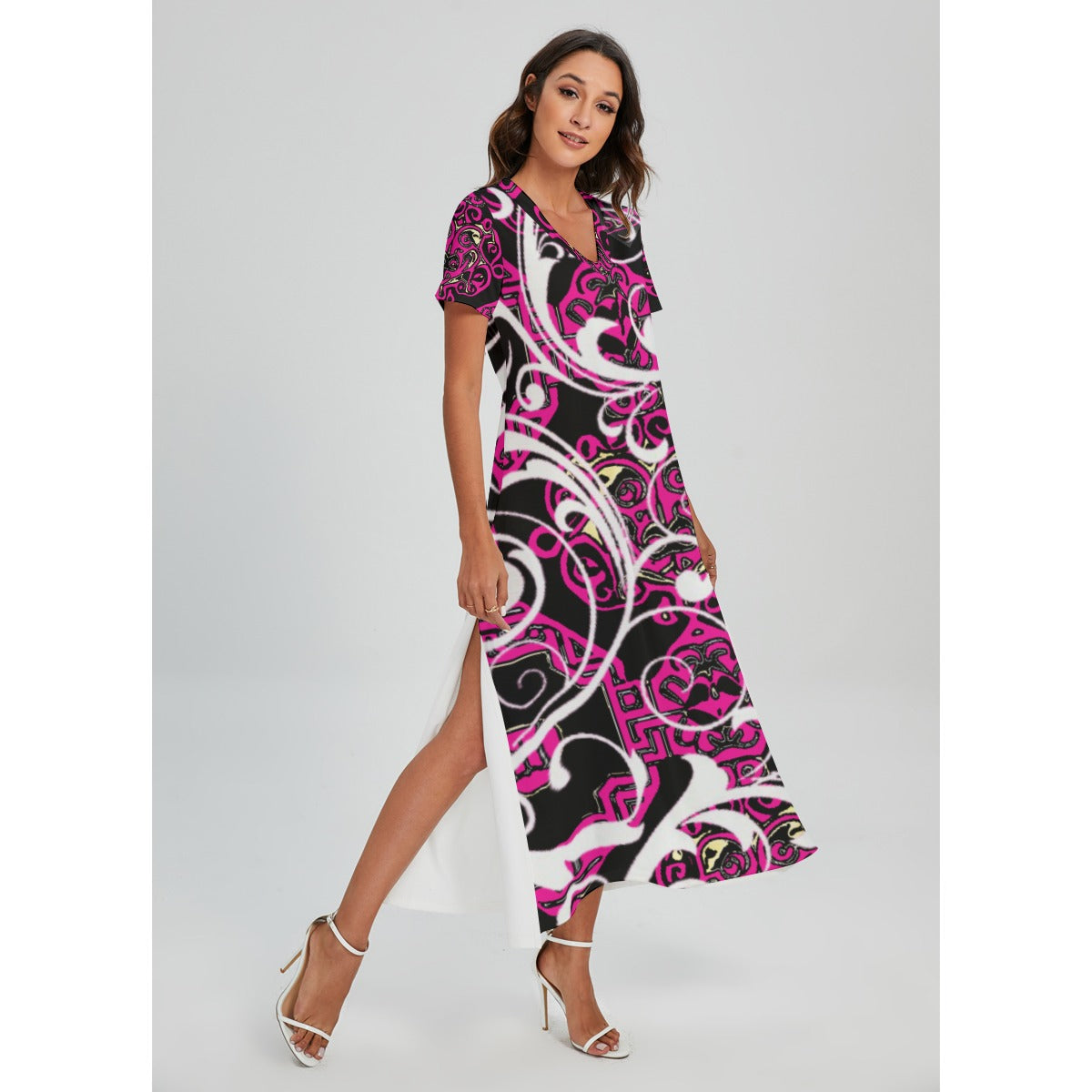 kokorepublic V-neck Dress With Side Slit