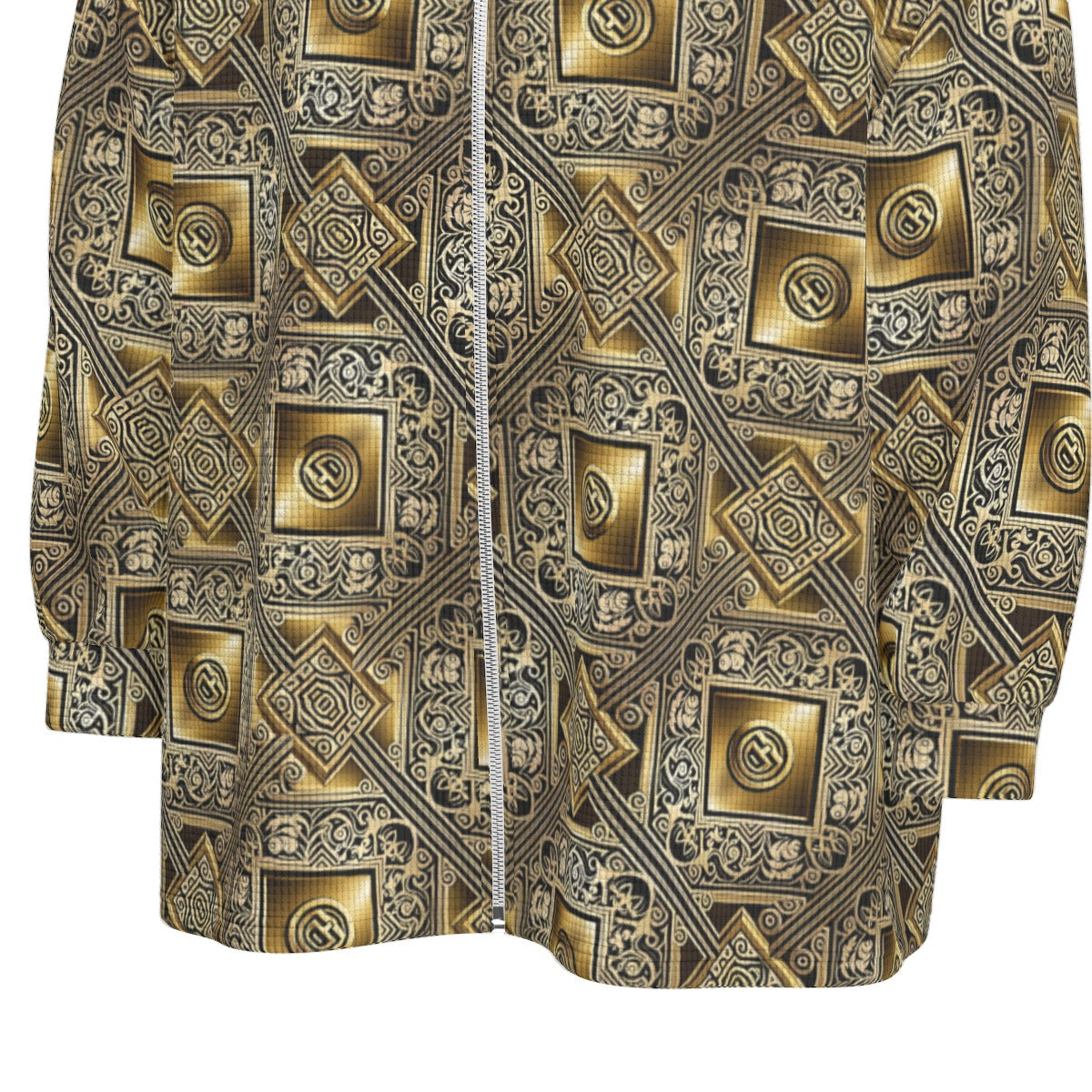kokorepublic Print Unisex Stand Collar Zipped Jacket