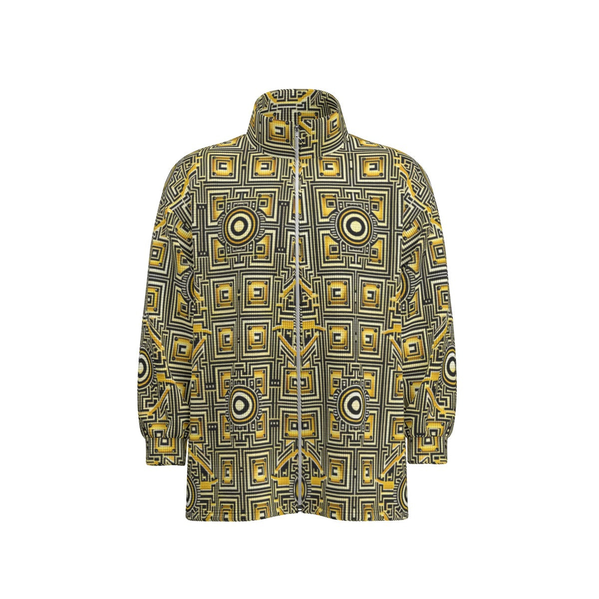 kokorepublic Print Unisex Stand Collar Zipped Jacket