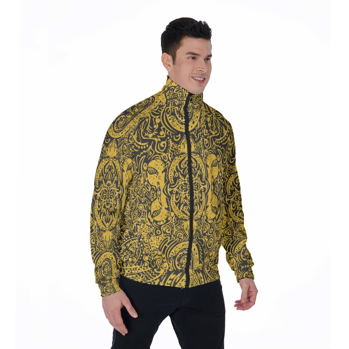 kokorepublic Print Men's Stand Collar Jacket