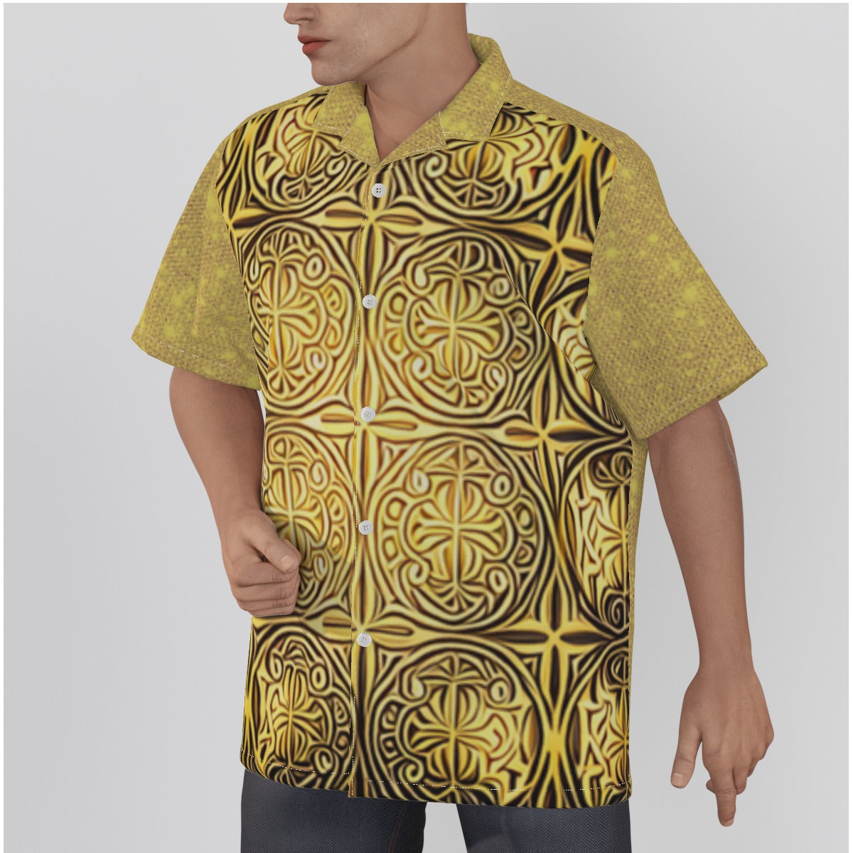 /kokorepublic All-Over Print Men's Hawaiian Shirt With Button Closure