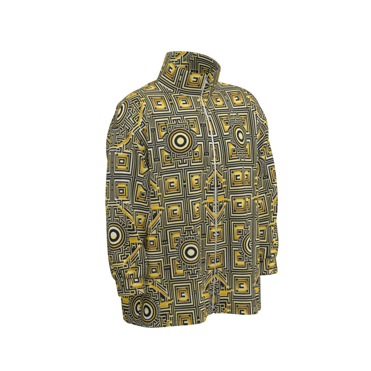 kokorepublic Print Unisex Stand Collar Zipped Jacket