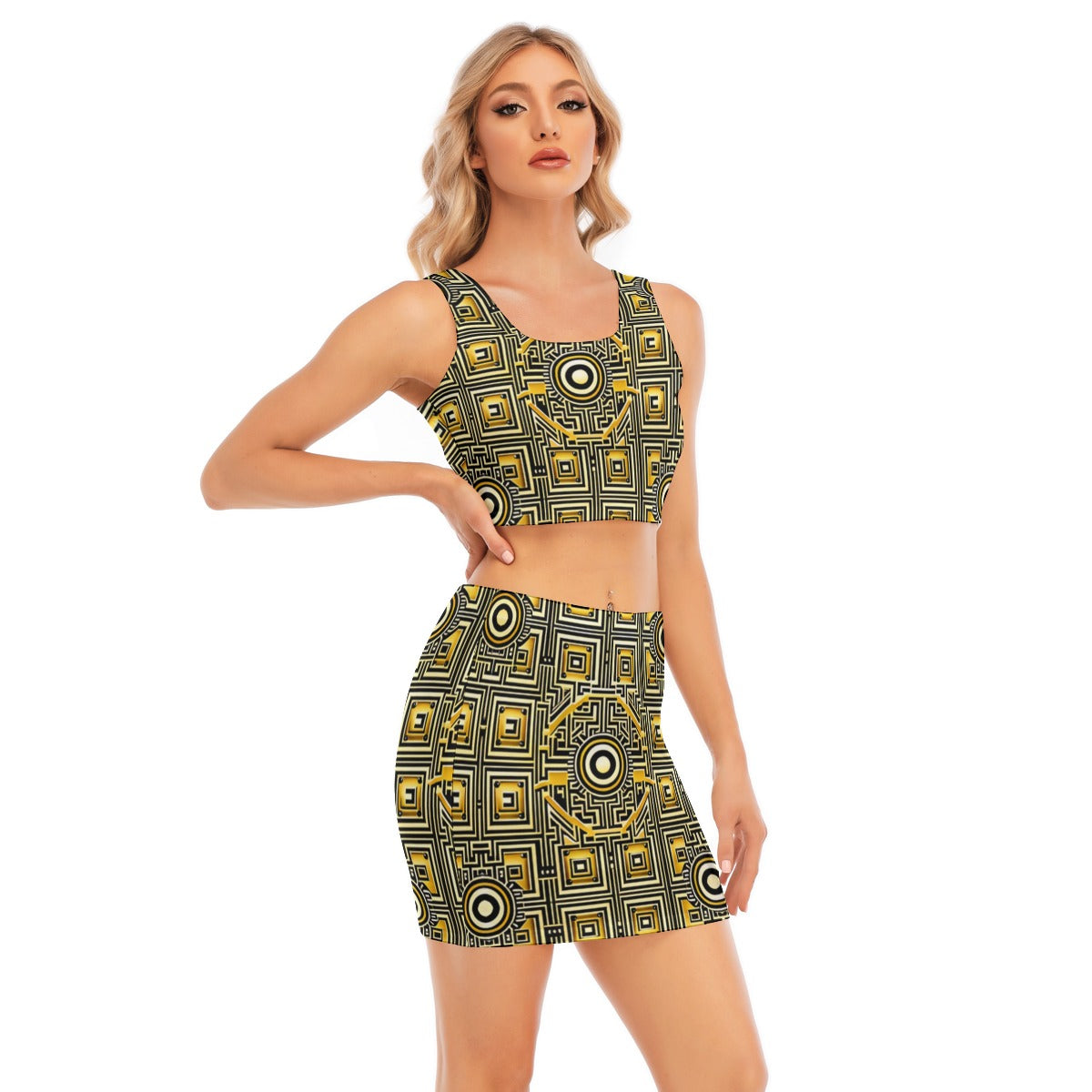 Kokorepublic Women's Camisole And Hip Skirt Suit