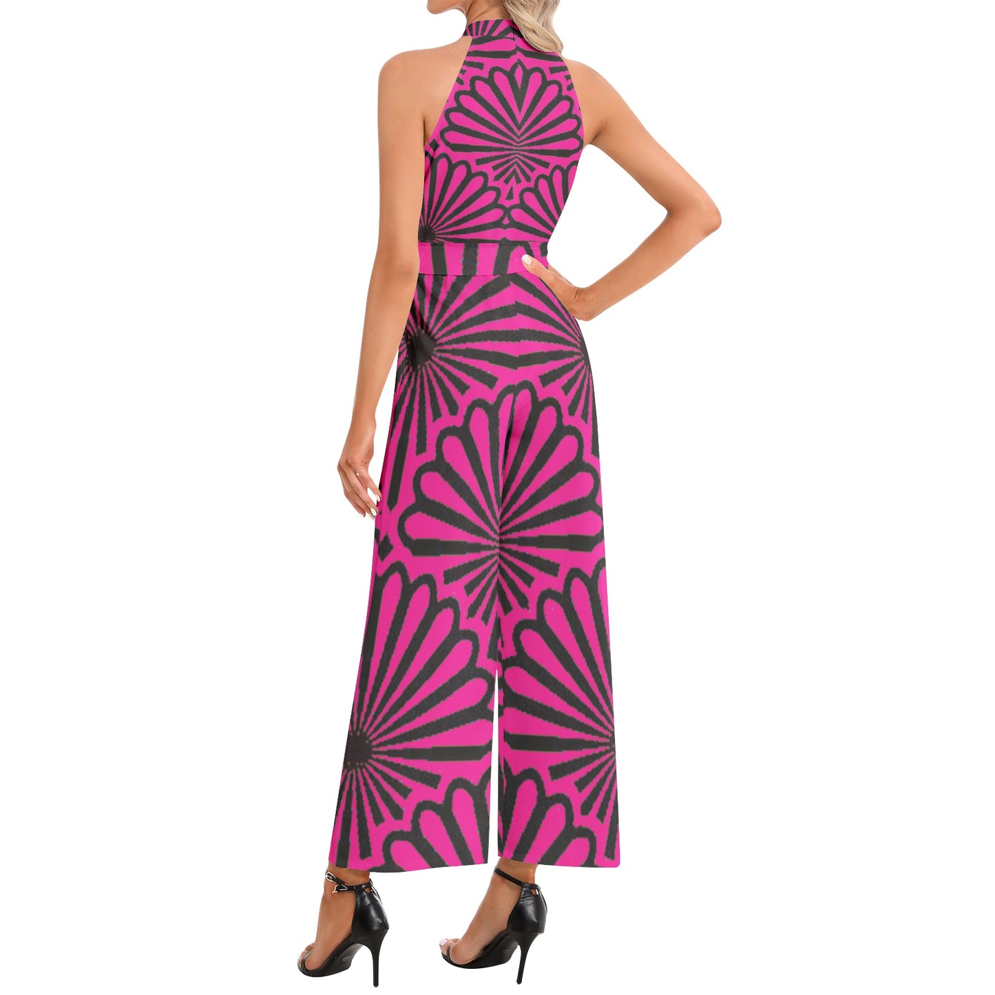 kokorepublic Halter Neck Buckle Belted Jumpsuit