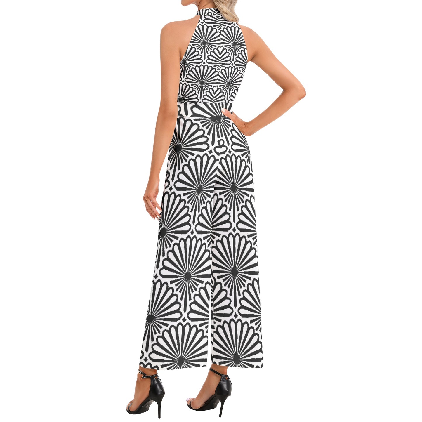 kokorepublic Halter Neck Buckle Belted Jumpsuit