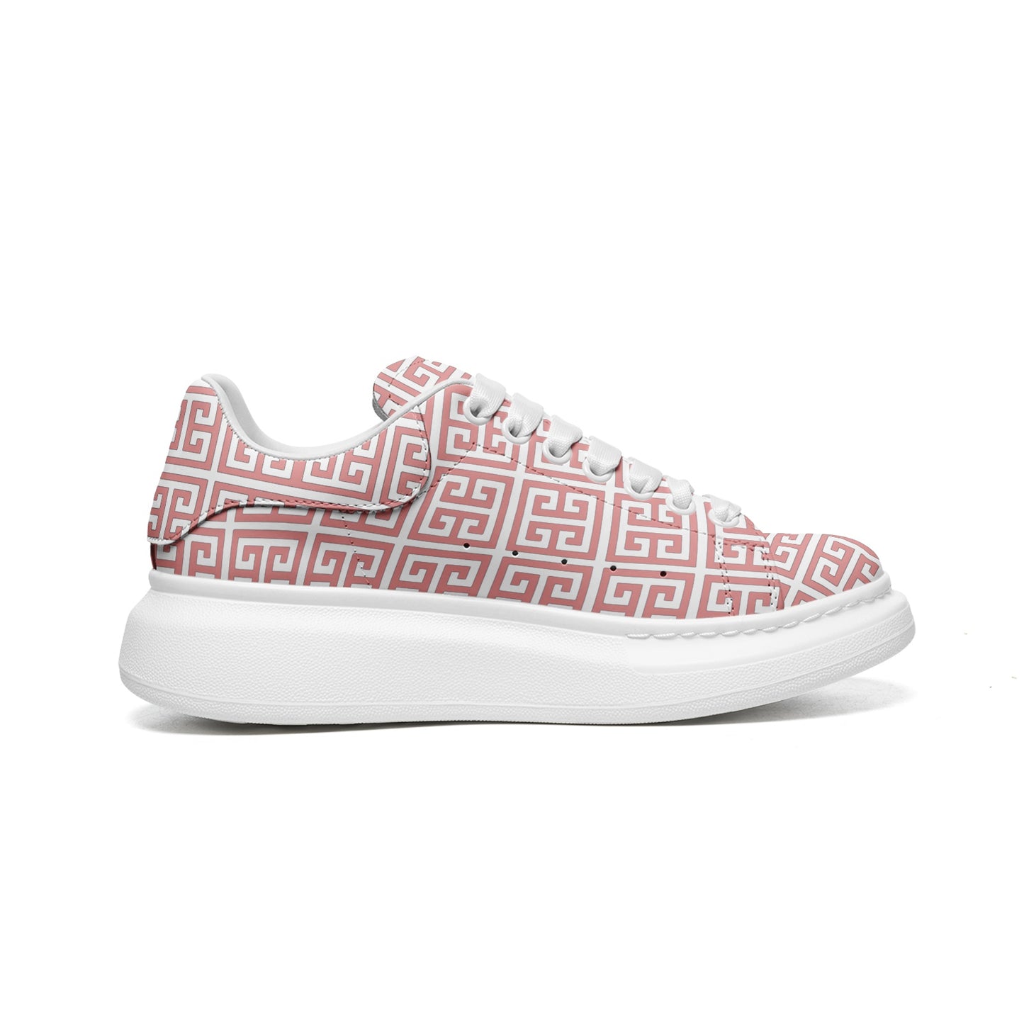 Unisex Non Slip Lace Up Faux Leather Sneakers
