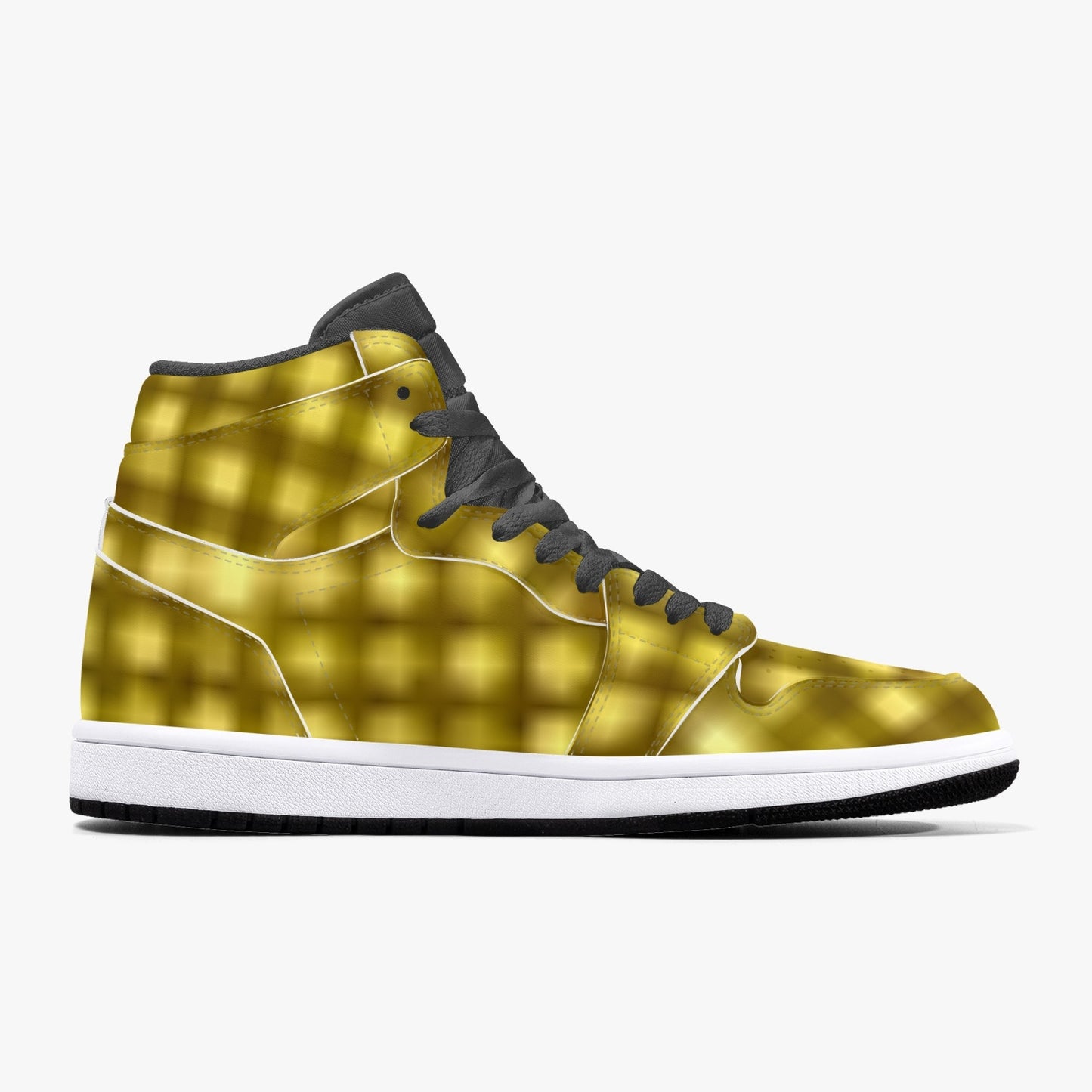 352. AJ1 Black High-Top Leather Sneakers