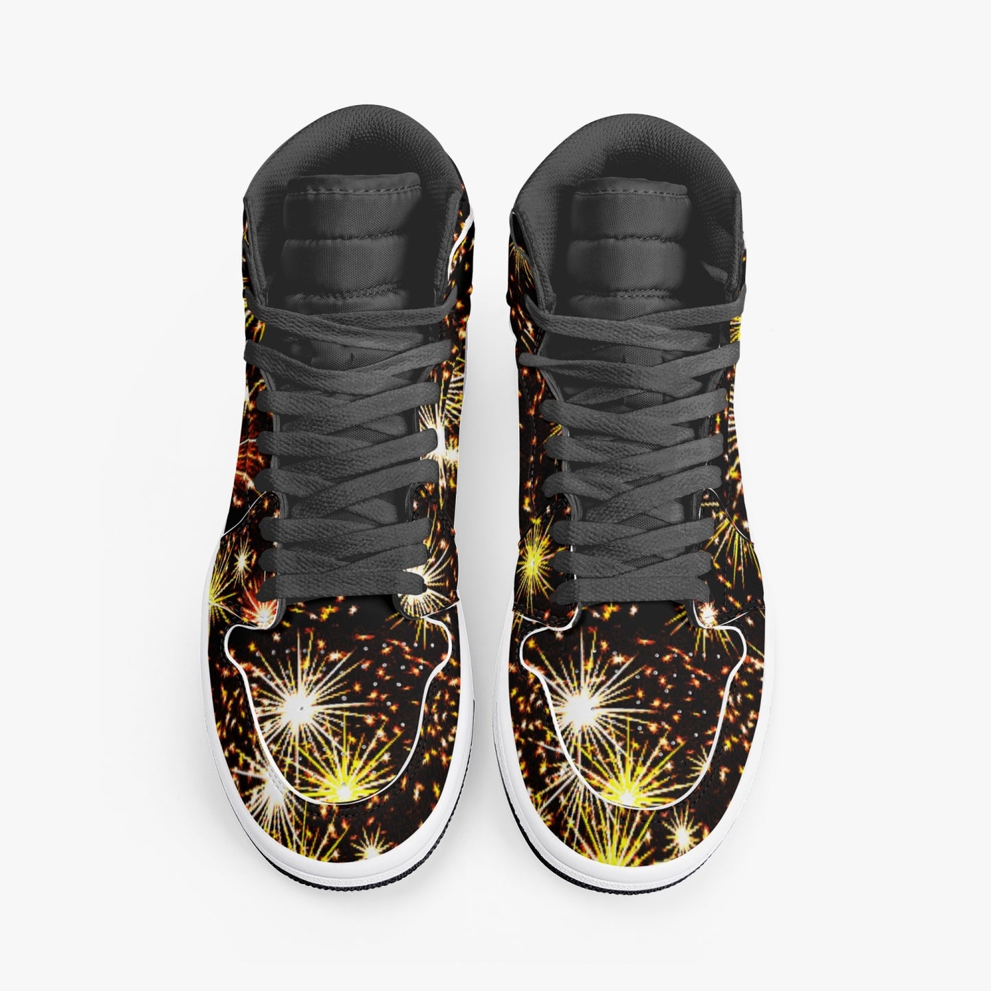 352. AJ1 Black High-Top Leather Sneakers