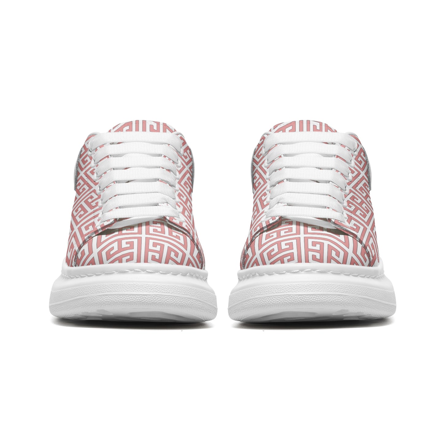 Unisex Non Slip Lace Up Faux Leather Sneakers