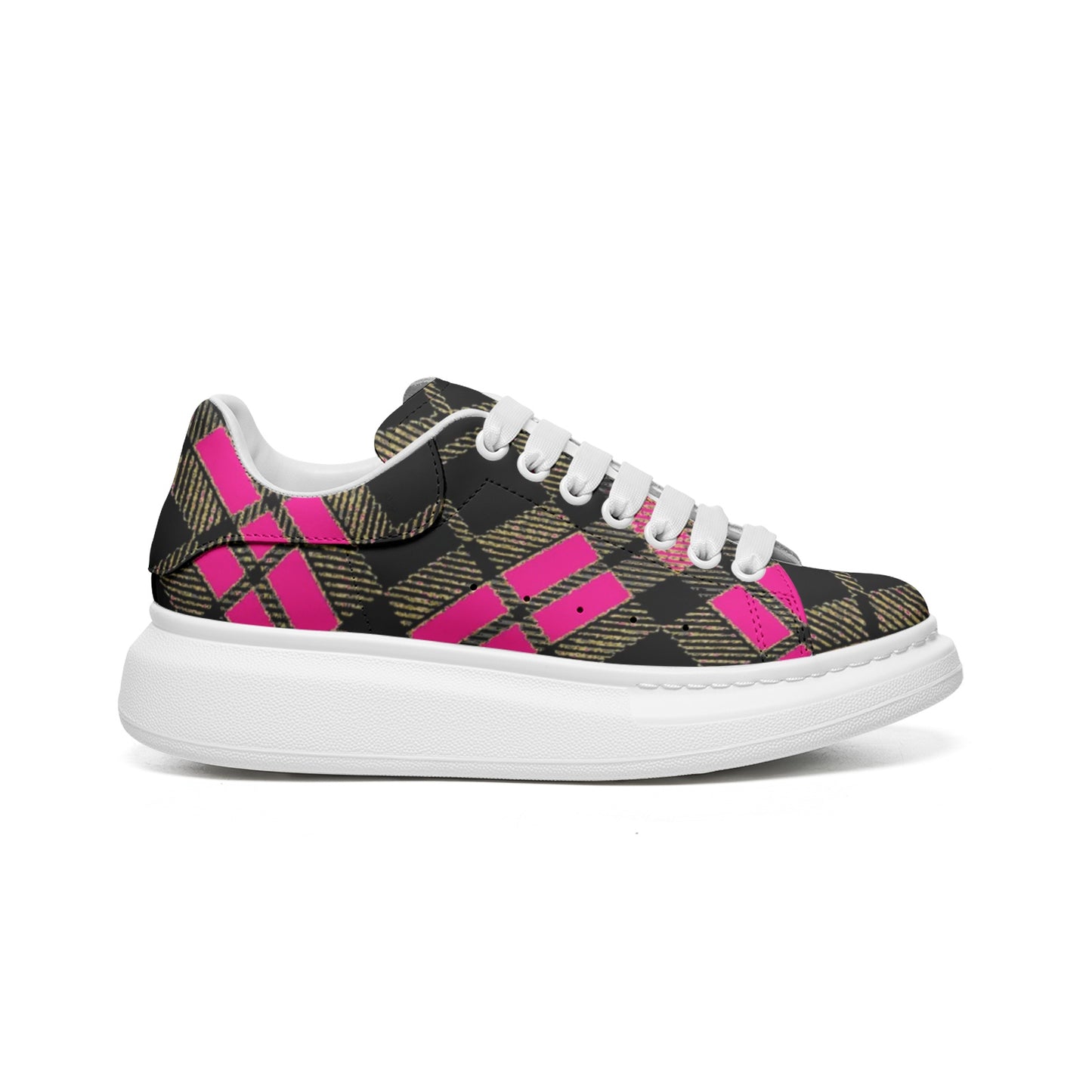 Unisex Non Slip Lace Up Faux Leather Sneakers