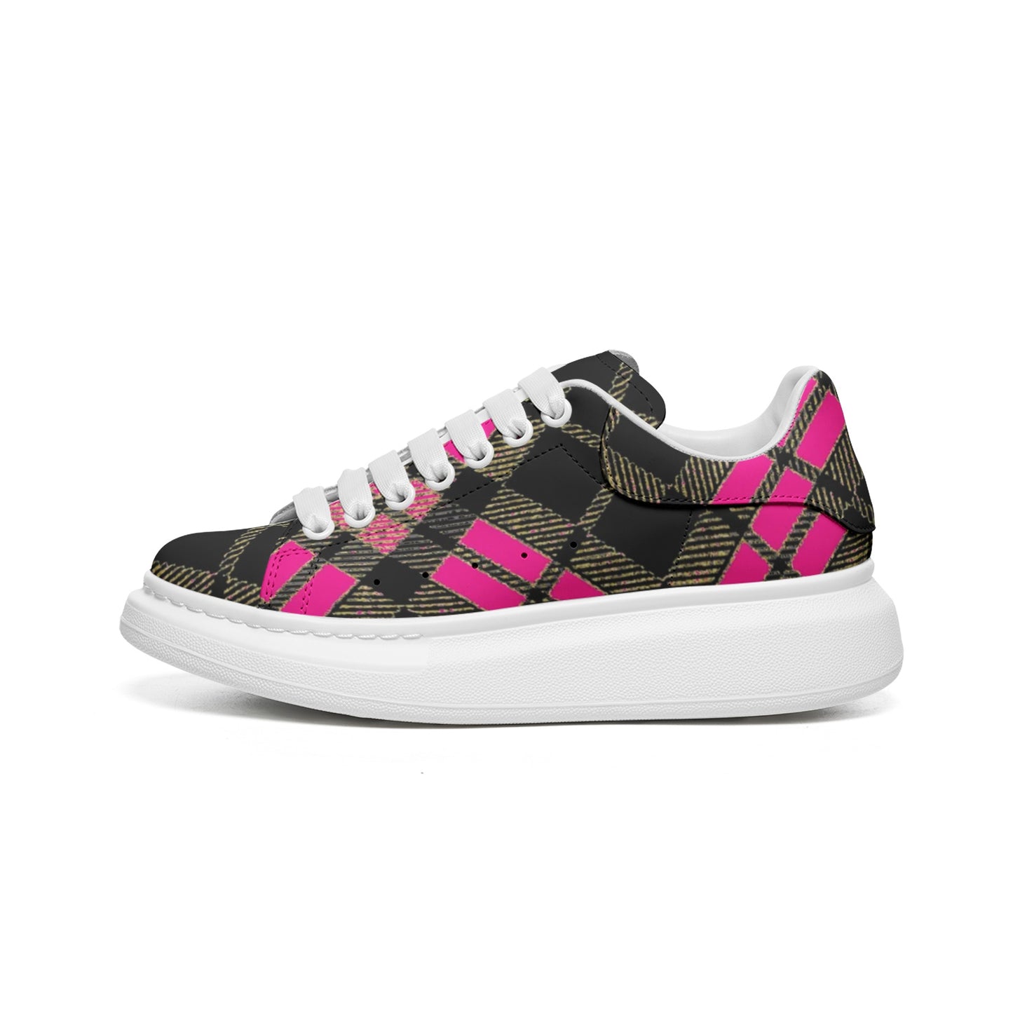 Unisex Non Slip Lace Up Faux Leather Sneakers