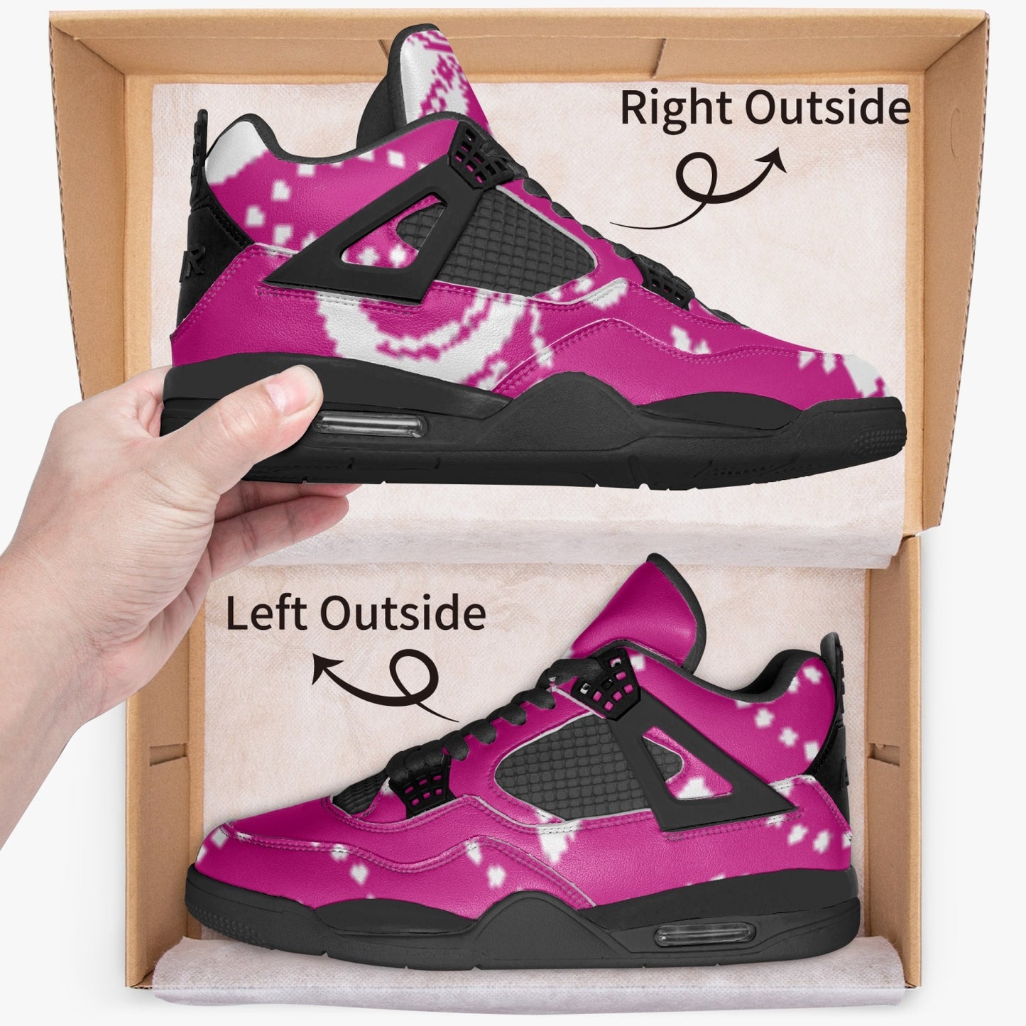 698. AJ4 Basketball Sneakers -Black Sole