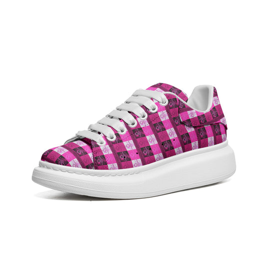 FullbreedCustom  Unisex Non Slip Lace Up Faux Leather Sneakers