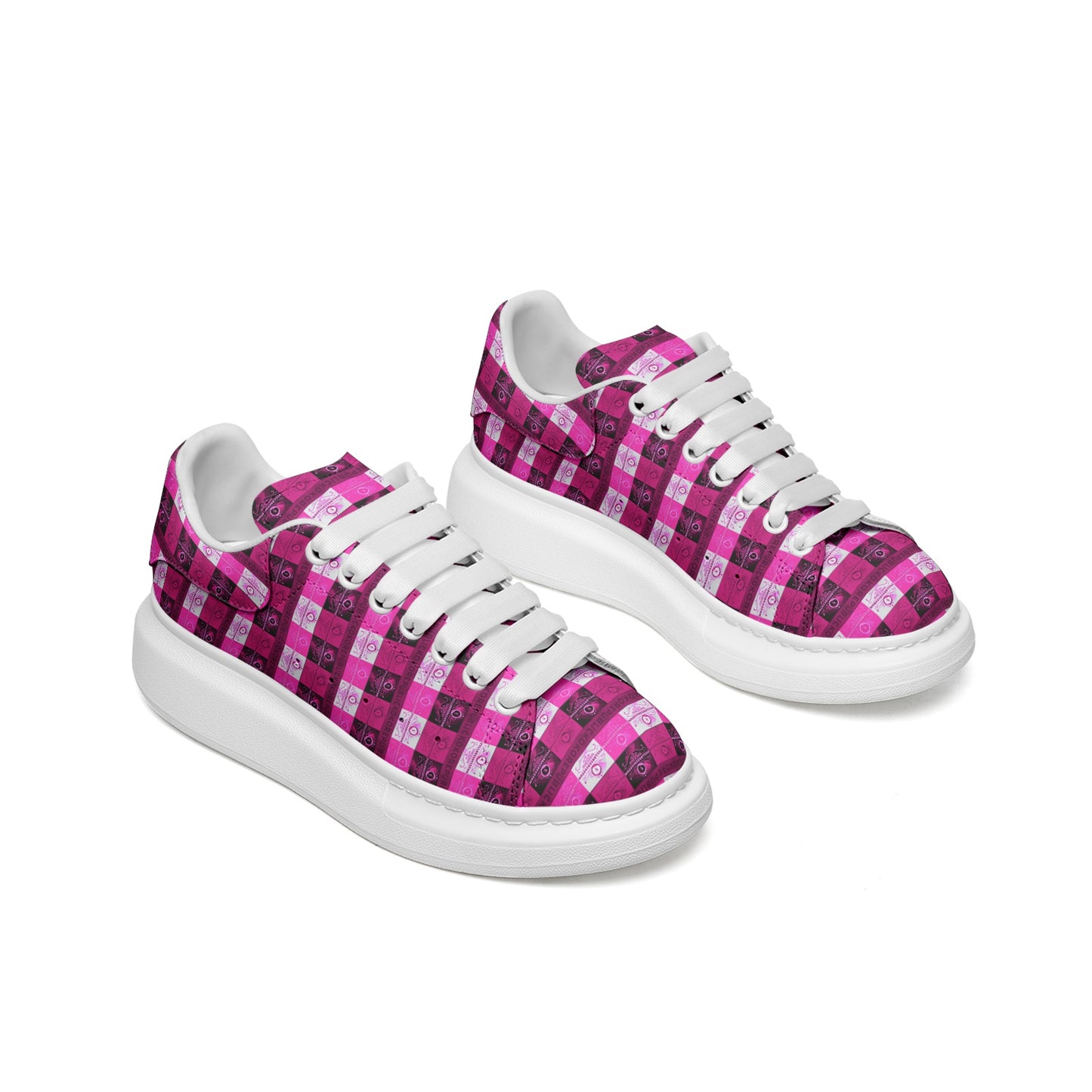 FullbreedCustom  Unisex Non Slip Lace Up Faux Leather Sneakers