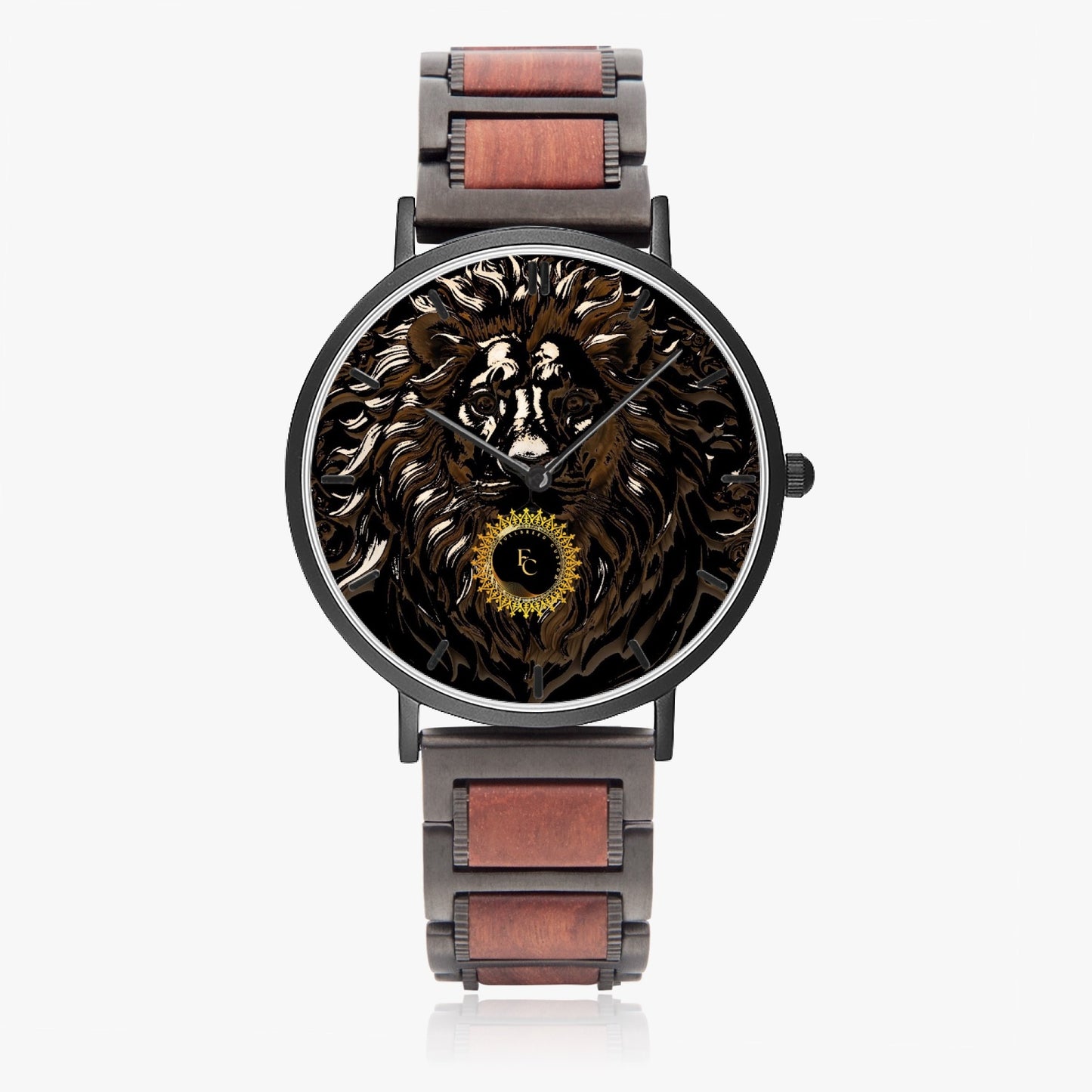 731. New wooden Strap Quartz Watch - With Indicators