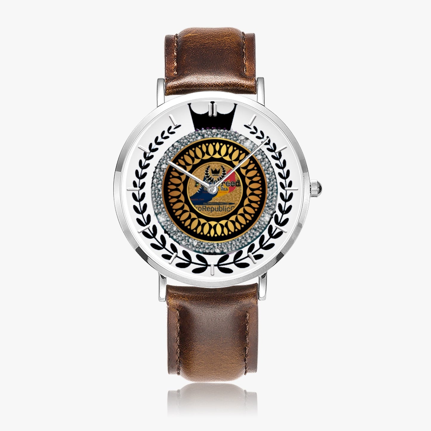 kokorepublic 165. Hot Selling Ultra-Thin Leather Strap Quartz Watch (Silver With Indicators)