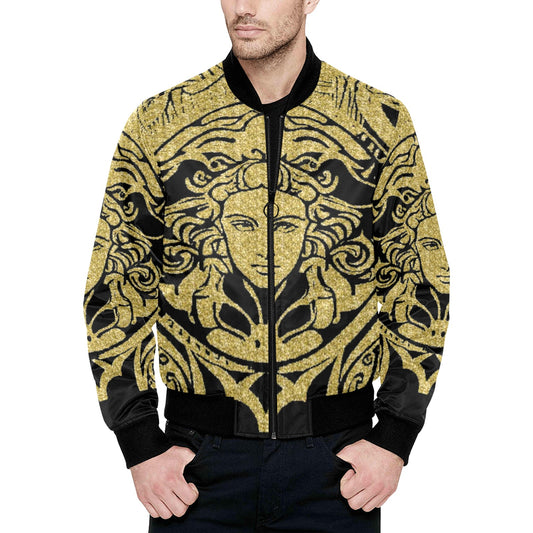 kokorepublic Men's All Over Print Quilted Bomber Jacket(Model H33)
