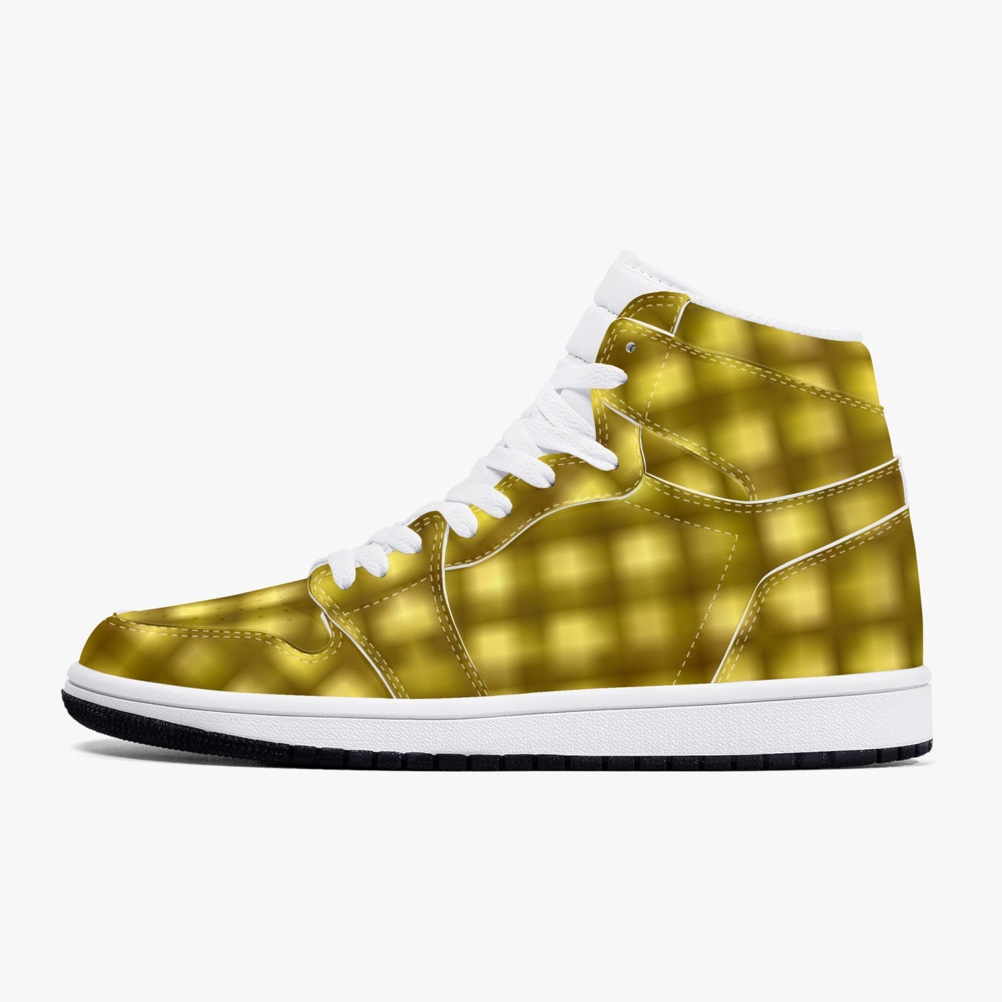 352. AJ1 Black High-Top Leather Sneakers