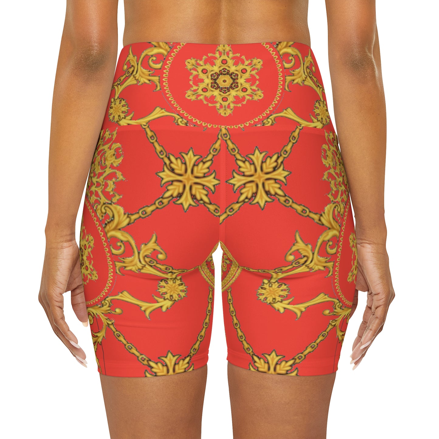 High Waisted Yoga Shorts (AOP)