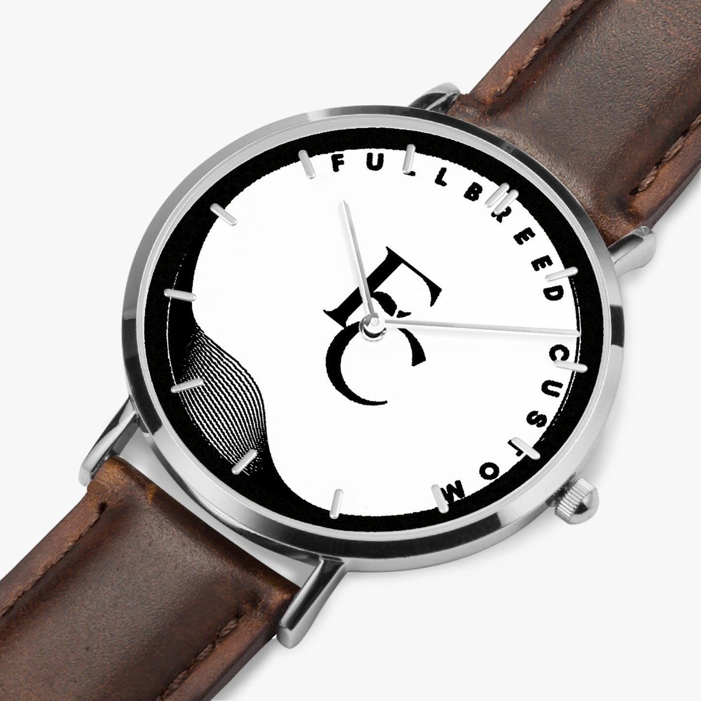 kokorepublic 165. Hot Selling Ultra-Thin Leather Strap Quartz Watch (Silver With Indicators)