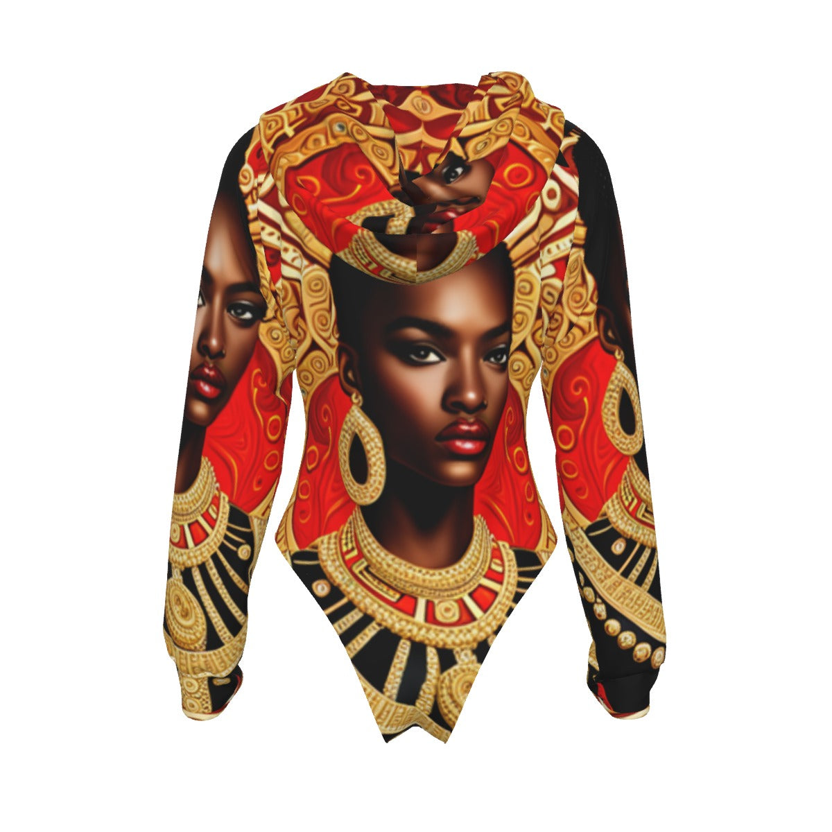 All-Over Print Women's Raglan Sleeve Hooded Bodysuit