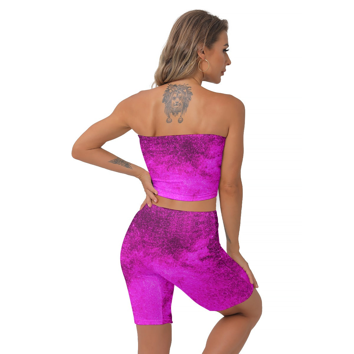 FullbreedCustom Print Women's Breast Wrap Shorts Suit