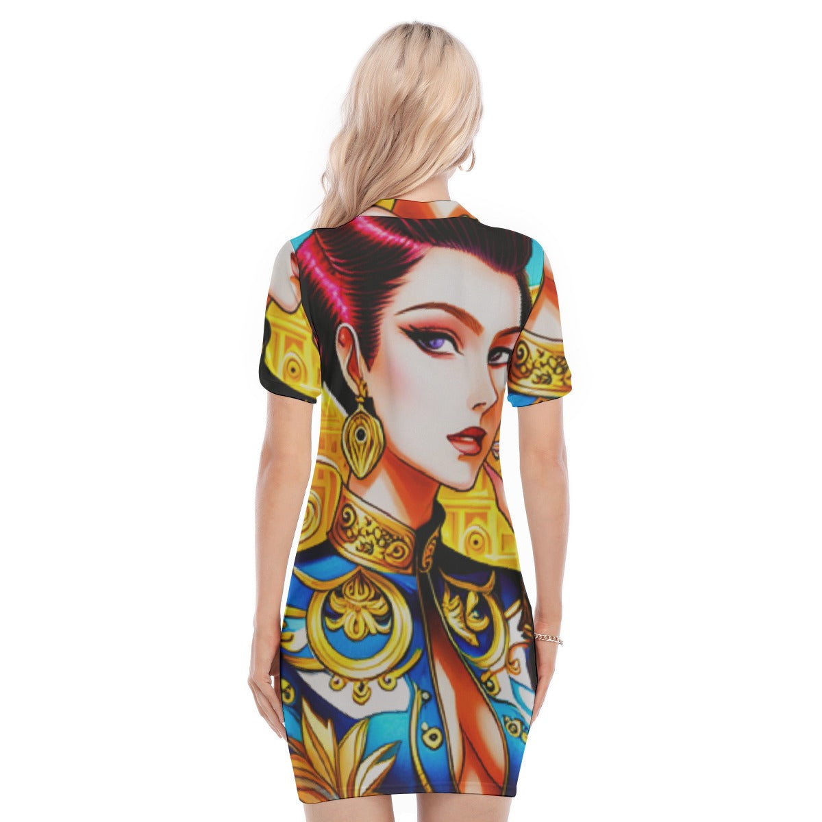 FullbreedCustom Print Women's Polo Collar Dress