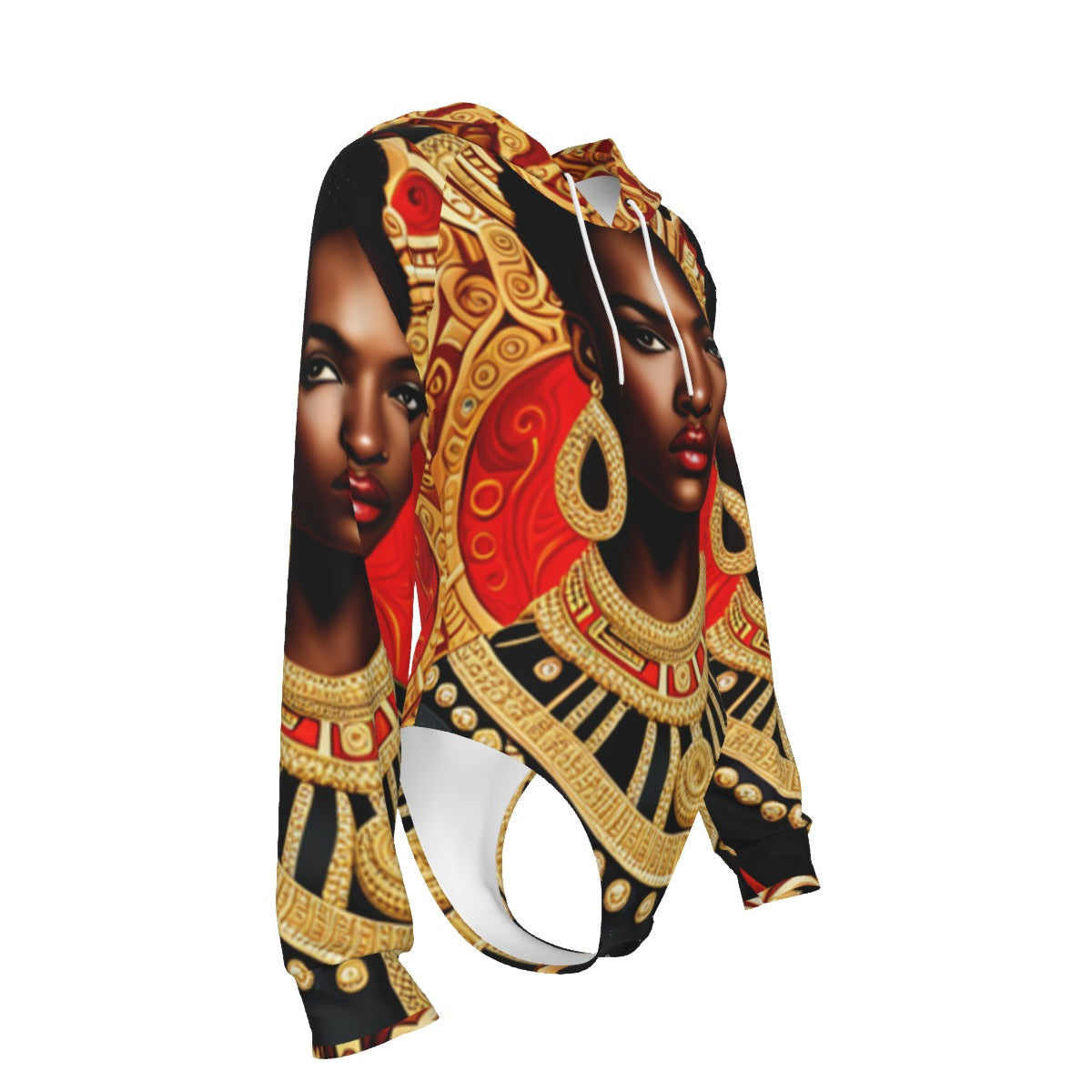 All-Over Print Women's Raglan Sleeve Hooded Bodysuit