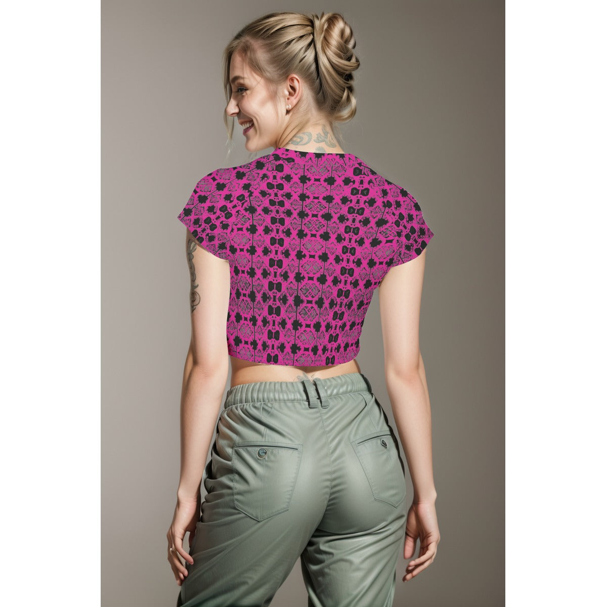 Kokorepublic  Print Women's Raglan Cropped T-shirt