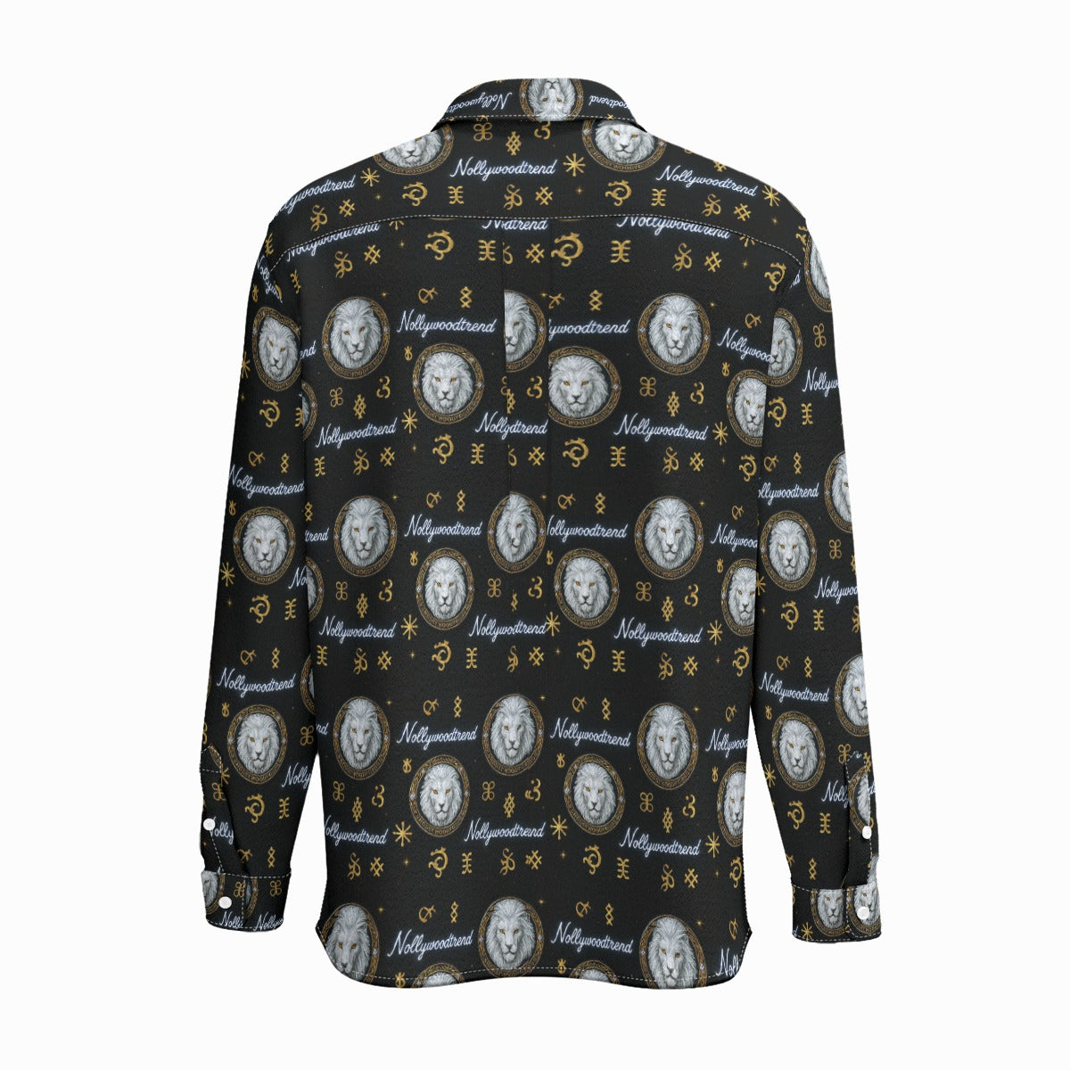 Nollywoodtrend Print Men's Business Lapel Long Sleeve Shirt With Pocket|110GSM Imitation Flax