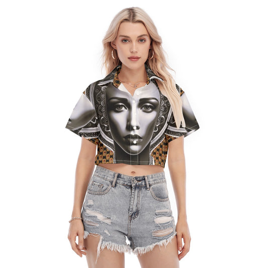 All-Over Print Women's Cropped Shirt
